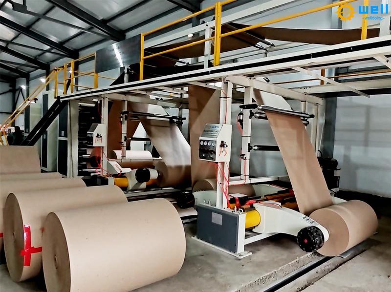 The manufacturing process of a cardboard production line