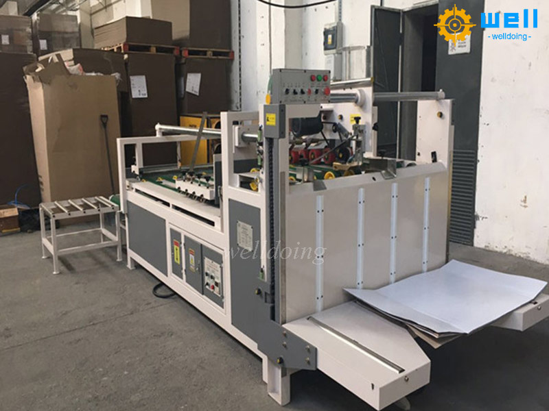 semi automatic carton folding gluing machine