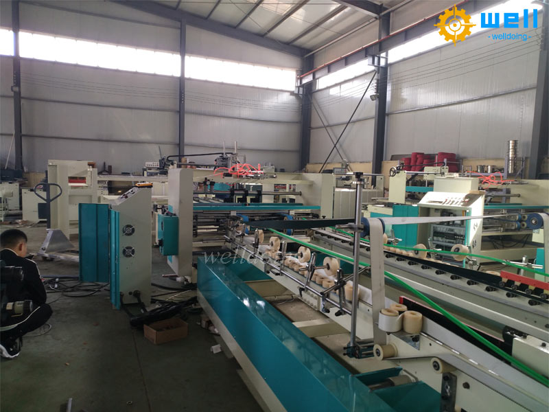 corrugated cardboard folding gluing machine