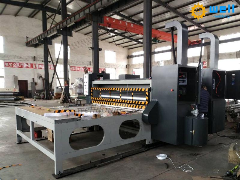 semi-auto 2 color printer slotter machine (chain feeding)